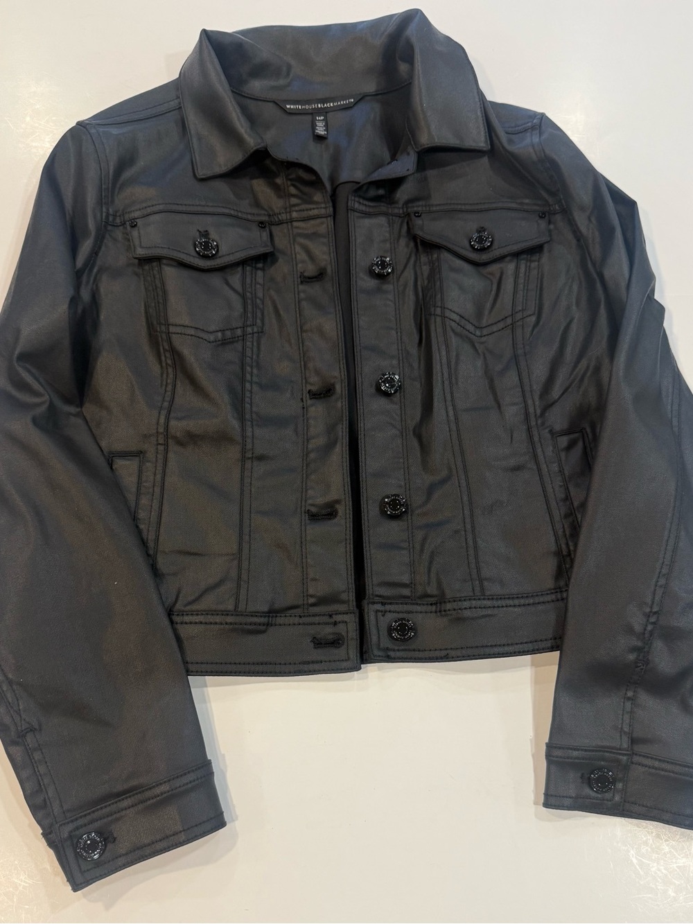White House Black Market Black Faux Leather Jacket